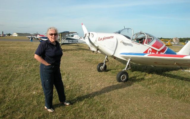 Composite light aircraft on an airfield